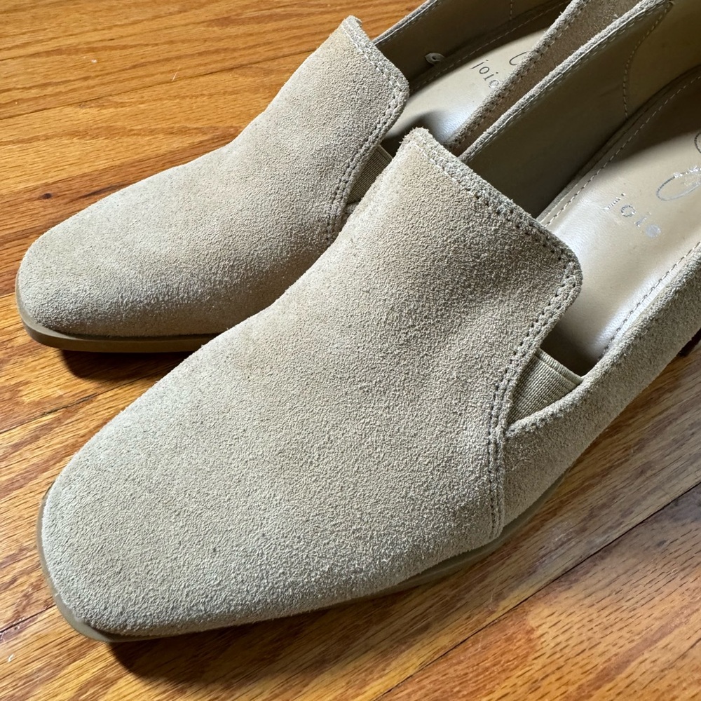 JOIE Wevenly Tan Suede Leather Chunky Block Heels 9 - Picture 9 of 9